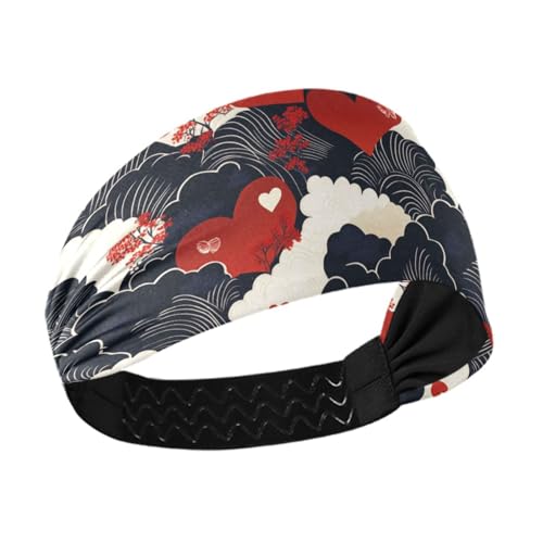 Wolken-Stirnbänder im japanischen Stil in Herzform, kühlende Sommer-Stirnbänder für Damen, elastische Stirnbänder für Damen, Yoga, Volleyball, Make-up, Waschen des Gesichts von siphylline