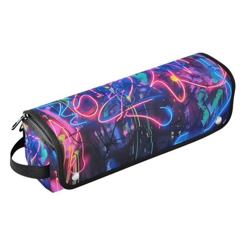 siphylline 2-in-1-Haar-Werkzeug-Organizer mit herausnehmbarer, hitzebeständiger Matte, Aufbewahrungstasche für Lockenstab Glätteisen, flacher Haartrockner, Neon-Graffiti, tragbare Reiseutensilien, von siphylline