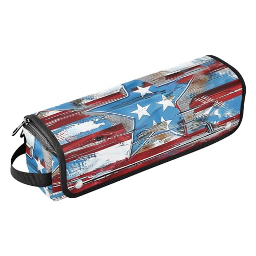 siphylline 2-in-1-Haar-Werkzeug-Organizer und hitzebeständige Matte mit Reißverschluss, Heizwerkzeuge, Reisetasche, Organizer für Glätteisen, Lockenstab, Haartrockner, Elemente der amerikanischen von siphylline