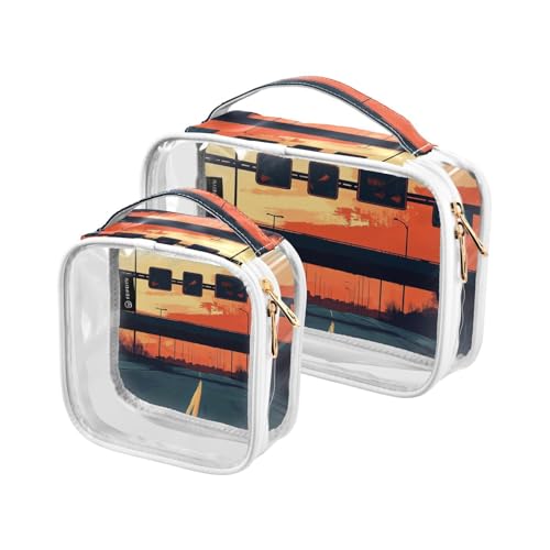 siphylline 2 transparente Herren-Kulturbeutel, TSA-geprüft, multifunktional, Make-up-Tasche, Rasierset für Herren von siphylline