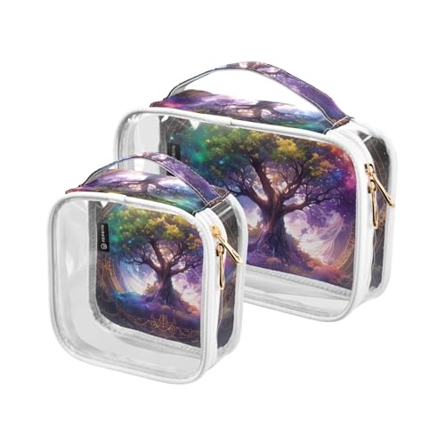 siphylline 2 transparente Herren-Kulturbeutel, TSA-zugelassen, multifunktionale Make-up-Pinseltasche, Rasierset für Herren von siphylline
