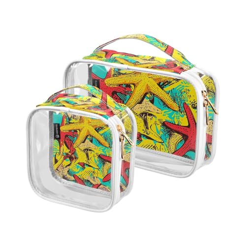 siphylline 2 transparente Herren-Kulturbeutel, TSA-zugelassen, wasserdicht, Make-up-Reisetasche, Rasierutensilien von siphylline