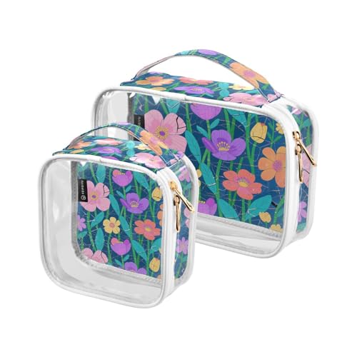 siphylline 2 transparente Herren-Kulturbeutel, TSA-zugelassen, wasserfest, kleine Make-up-Tasche, Rasierutensilien von siphylline