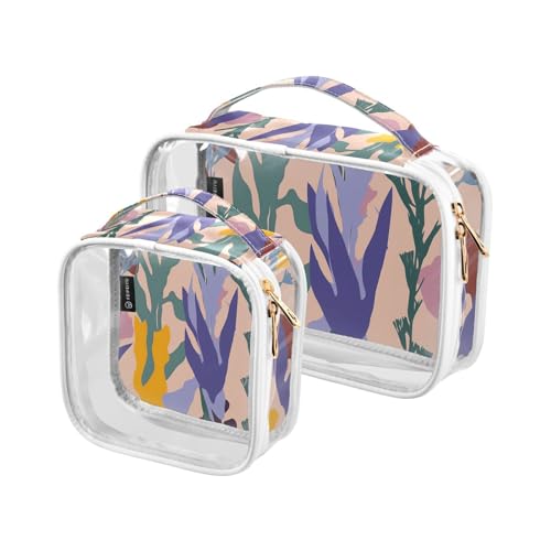 siphylline 2 transparente Kulturbeutel, klein, TSA-zugelassen, wasserdicht, Reise-Make-up-Tasche, Rasierset für Herren von siphylline