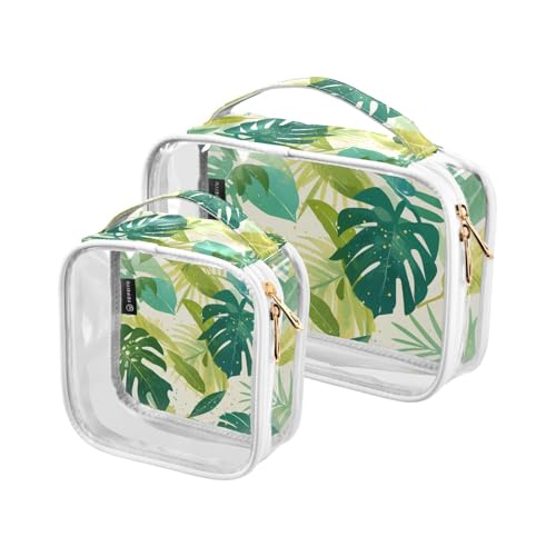 siphylline 2 transparente Kulturbeutel für Damen, TSA-geprüft, multifunktionale Reise-Make-up-Tasche, Reiseutensilien von siphylline