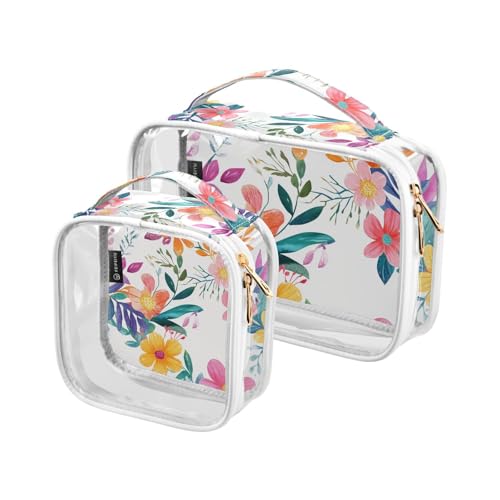 siphylline 2 transparente Kulturbeutel für TSA-zugelassene tragbare Taschen für Frauen, Rasierutensilien von siphylline