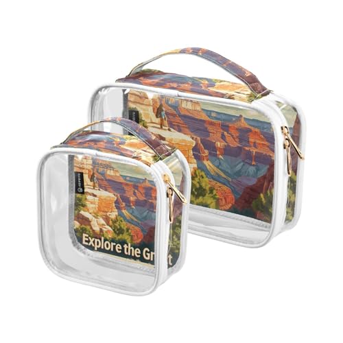 siphylline 2 transparente Kulturbeutel für TSA-zugelassene wasserdichte Taschen für Damen und Herren von siphylline