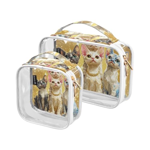 siphylline 2 transparente Make-up-Taschen für Damen, TSA-zugelassen, multifunktional, kleine Make-up-Tasche, Rasierset für Herren von siphylline