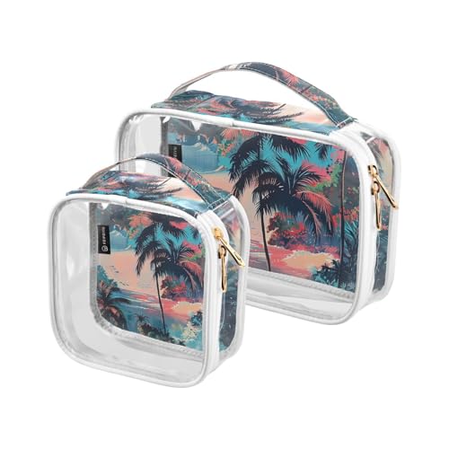 siphylline 2 transparente Make-up-Taschen für Damen, TSA-zugelassen, multifunktionale Make-up-Tasche, Reiseutensilien von siphylline