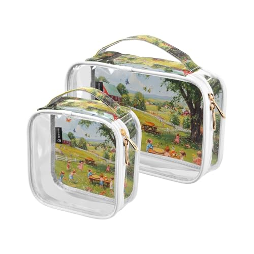 siphylline 2 transparente Reise-Kulturbeutel, TSA-geprüft, multifunktional, für Damen, Reiseutensilien von siphylline