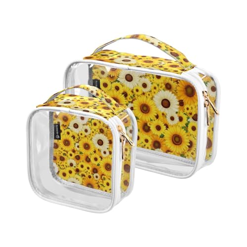 siphylline 2 transparente Reise-Kulturbeutel, TSA-geprüft, wasserabweisend, kleine Kosmetiktasche, Rasierset für Herren von siphylline