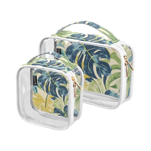 siphylline 2 transparente kleine Kulturbeutel, TSA-zugelassen, wiederverwendbar, Make-up-Organizer-Tasche, Rasierset für Herren von siphylline