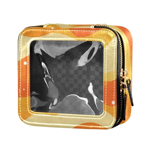 siphylline Abstrakte glitzernde gelbe Wellenlinien Punkte transparente Reise-Make-up-Tasche, wasserdichte Reise-Kulturbeutel, Nagellack-Organizer-Tasche für Reisen, Abstrakte, glitzernde, gelbe von siphylline