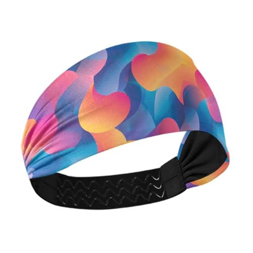 siphylline Abstraktes Farbverlaufsmuster, rutschfeste Stoff-Stirnbänder für Damen, dehnbares Schweißband für Make-up, Basketball, Wandern, Make-up von siphylline