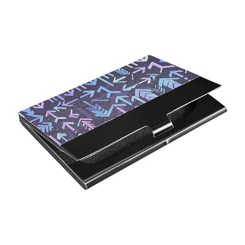 siphylline Arrows Ultradünne Visitenkartenhalter mit Leder- und Edelstahl-Kartenaufbewahrung für Damen oder Herren von siphylline