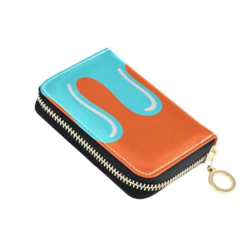 siphylline Asthetic Art Kleines Kreditkartenetui aus buntem Leder mit 9 Kartenfächern, RFID-blockierend, kleines Kreditkartenetui für Damen mit Reißverschluss von siphylline