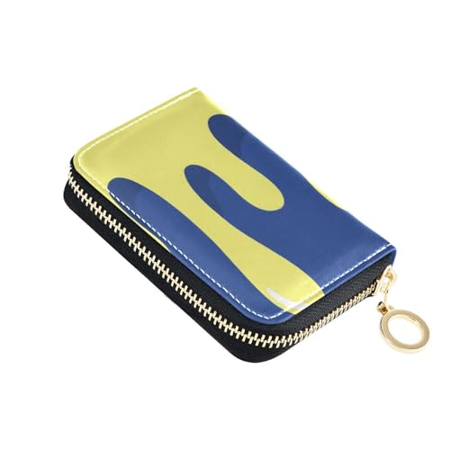 siphylline Asthetic Art buntes Kreditkartenetui aus Leder mit 9 Kartenfächern, RFID-blockierend, Herren-Kreditkartenetui mit Reißverschluss von siphylline