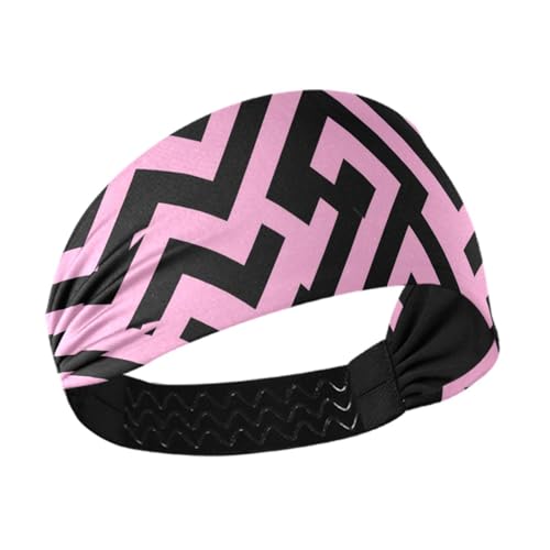 siphylline Baseball-Stirnband mit unregelmäßigen Linien, rutschfest, dehnbares Haar für Volleyball, Wandern, Volleyball, Volleyball, Blush Black von siphylline