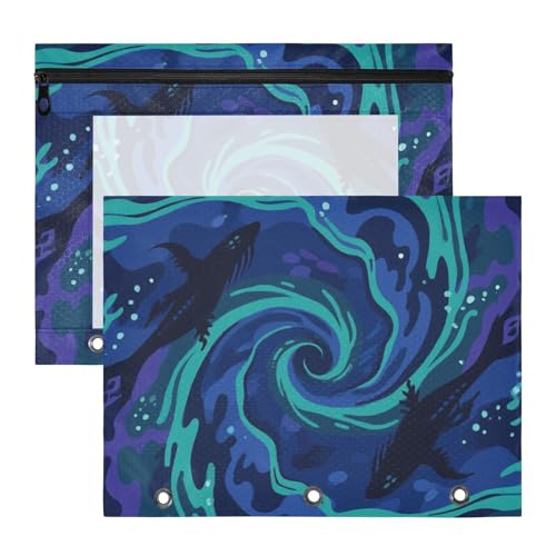 siphylline Binder-Federmäppchen mit Reißverschluss, 3-Loch-Tasche für 3 Ringe, 2 Stück, Schüler, Schulbedarf, Camouflage, Grün, Blau und Lila, Fische siphylline Binder-Federmäppchen mit Reißverschluss, 3-Loch-Tasche für 3 Ringe, 2 Stück, Schüler, Schulbedarf, Camouflage, Grün, Blau und Lila, Fische von siphylline