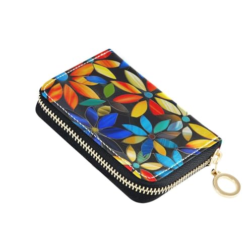 siphylline Bohemian Buntglas Multi Leder Damen Kartenetui mit 9 Kartenfächern, RFID-blockierend, Kartenhalter für Herren mit Reißverschluss siphylline Bohemian Buntglas Multi Leder Damen Kartenetui mit 9 Kartenfächern, RFID-blockierend, Kartenhalter für Herren mit Reißverschluss von siphylline