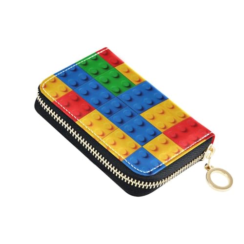 siphylline Bunte Kreditkartenetui aus Leder mit RFID-blockierendem Kreditkartenetui für Herren mit Reißverschluss von siphylline