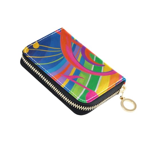 siphylline Bunte Musiknoten-Leder-RDFI-Kreditkarten-Geldbörse für Damen, mit 2 Geldfächern, RFID-blockierend, Herren-Kartenetui mit Reißverschluss von siphylline