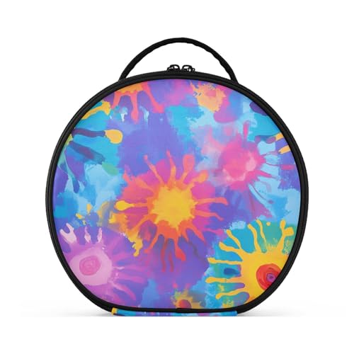 siphylline Bunte ästhetische Make-up-Tasche mit Fächern und Griff, tragbare Kosmetiktasche für Damen, mit verstellbaren Trennwänden, 27,9 cm von siphylline