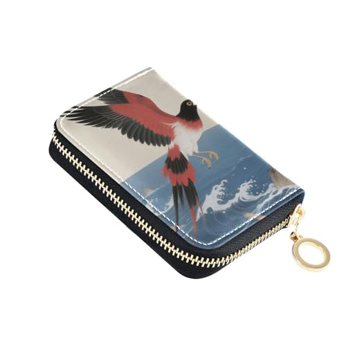 siphylline Chinese Tale Jingwei Geldbörse aus Leder für Karten mit RFID-blockierendem Kreditkartenetui für Herren mit Reißverschluss von siphylline