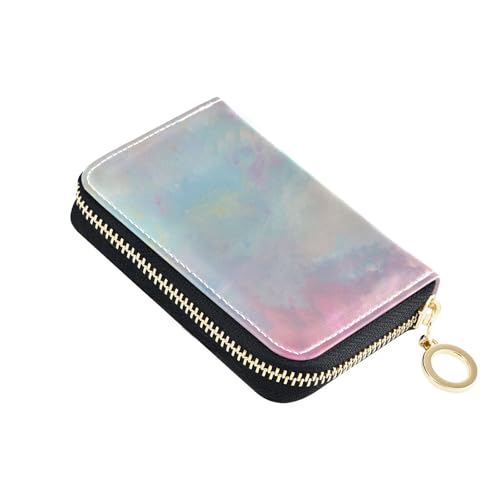 siphylline Clouds and Fireworks Colorful Sky leather wallet card holder with 9 card slot RFID Blocking card holder women with zipper von siphylline