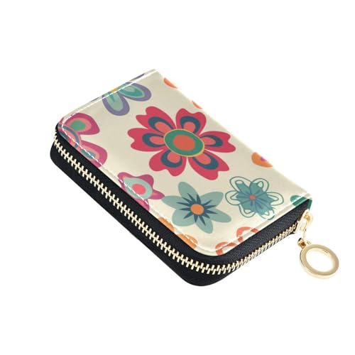 siphylline Damen-Geldbörse mit Blumenmuster, Leder, mit RFID-blockierendem Kartenhalter für Herren, mit Reißverschluss von siphylline