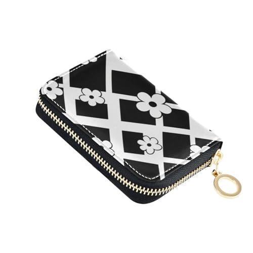 siphylline Diamonds Shapes Kreditkartenetui für Herren, Leder, mit RFID-blockierendem Kreditkartenetui für Herren, mit Reißverschluss von siphylline