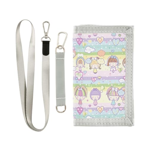 siphylline Dolls Cartoon Trifold Wallet Money Clip for Men Gifts for Young Cool Men Wallet with Lanyard, Puppen-Cartoon, 1 size von siphylline