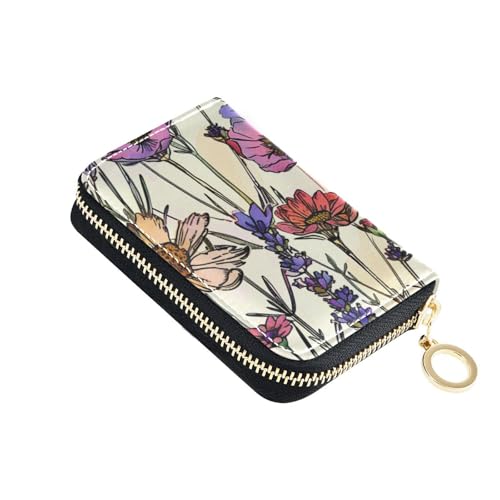 siphylline Eine bunte Geldbörse aus Leder mit 9 Kartenfächern, RFID-blockierend, für Herren mit Reißverschluss von siphylline