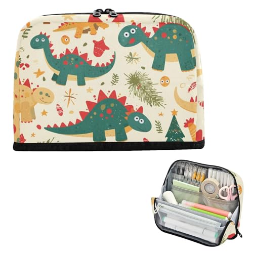siphylline Federmäppchen, große Kapazität, Make-up-Tasche, weich, Mehrzweck-Tasche für Studenten, Kindergarten, Dino, Weihnachten von siphylline