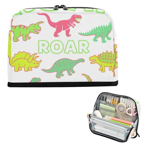 siphylline Federmäppchen, großes Fassungsvermögen, Make-up, Schreibwaren, Federmäppchen für Herren, Elementar, Handzeichnen, T-Rex, Ankylosaurus, Grün von siphylline