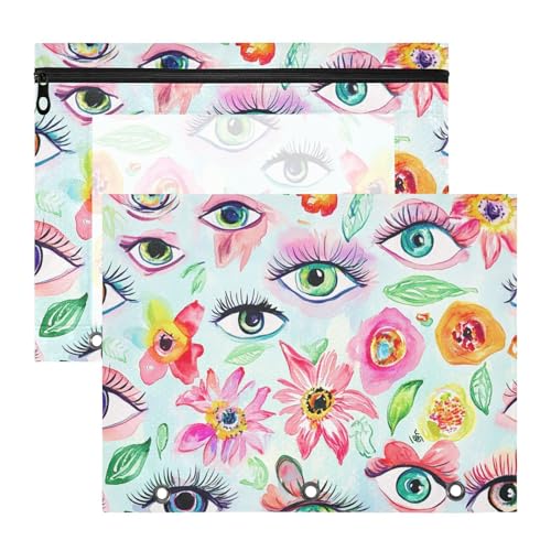siphylline Federmäppchen, transparent, 3 Löcher, für A4-Papier, Briefe, 2 Stück, Lehrer, Schulbedarf, Cartoon, psychedelische Augen siphylline Federmäppchen, transparent, 3 Löcher, für A4-Papier, Briefe, 2 Stück, Lehrer, Schulbedarf, Cartoon, psychedelische Augen von siphylline