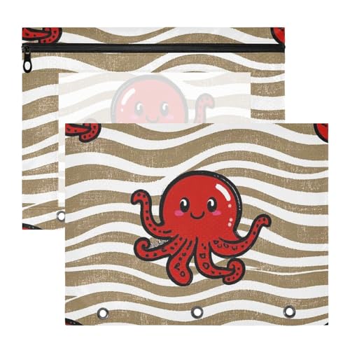 siphylline Federmäppchen, transparent, 3 Löcher, für A4-Papier, Briefe, 2 Stück, Studenten, Schulbedarf, Wellenmuster, Cartoon, Rot, Tier, Meer, Khaki siphylline Federmäppchen, transparent, 3 Löcher, für A4-Papier, Briefe, 2 Stück, Studenten, Schulbedarf, Wellenmuster, Cartoon, Rot, Tier, Meer, Khaki von siphylline