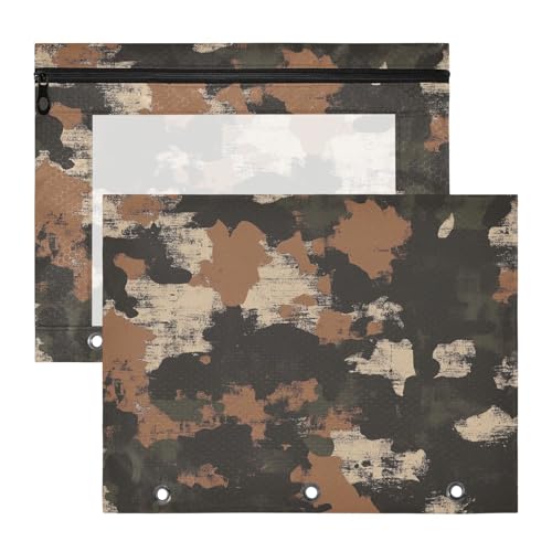 siphylline Federmäppchen Mehrzwecktasche mit 3 Löchern, für A4-Papier, Briefe, 2 Stück, Lehrer, Schulbedarf, Camouflage, Grün, Retro siphylline Federmäppchen Mehrzwecktasche mit 3 Löchern, für A4-Papier, Briefe, 2 Stück, Lehrer, Schulbedarf, Camouflage, Grün, Retro von siphylline