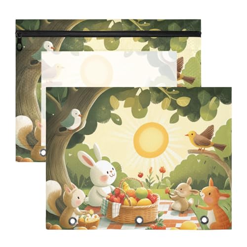 siphylline Federmäppchen mit 3 verstärkten Ösen, 3 Ringen, Tasche für A4-Papier, Briefe, 2 Stück, Schüler, Schulbedarf, einfache Safari-Tiere, Cartoon siphylline Federmäppchen mit 3 verstärkten Ösen, 3 Ringen, Tasche für A4-Papier, Briefe, 2 Stück, Schüler, Schulbedarf, einfache Safari-Tiere, Cartoon von siphylline