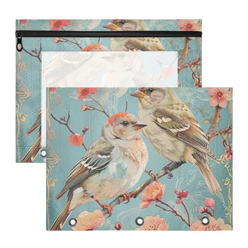 siphylline Federmäppchen mit 3 verstärkten Ösen, Aufbewahrungstasche für A4-Papier, Briefe, 2 Stück, Studenten, College-Zubehör, niedlicher Vogel, Frühling siphylline Federmäppchen mit 3 verstärkten Ösen, Aufbewahrungstasche für A4-Papier, Briefe, 2 Stück, Studenten, College-Zubehör, niedlicher Vogel, Frühling von siphylline