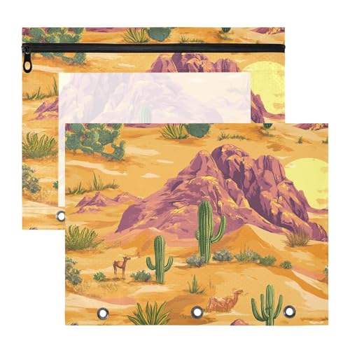 siphylline Federmäppchen mit Sichtfenster, Aufbewahrungstasche für A4-Papier, Briefe, 2 Stück, Lehrer, Schulanfang, Wüste, Kamel, Kaktus siphylline Federmäppchen mit Sichtfenster, Aufbewahrungstasche für A4-Papier, Briefe, 2 Stück, Lehrer, Schulanfang, Wüste, Kamel, Kaktus von siphylline