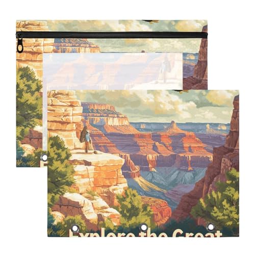 siphylline Federmäppchen mit glatten Reißverschlüssen, Kunststoff-Dokumentenmappe für A4-Papier, Briefe, 2 Stück, Lehrer, College, Wüstenkamel, Kaktus, Hot von siphylline