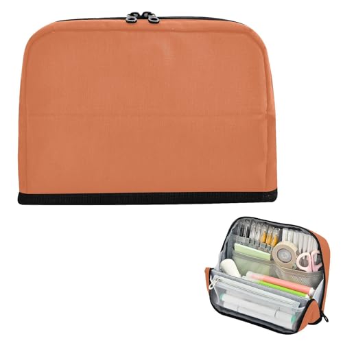 siphylline Federmäppchen mit großem Fassungsvermögen, stabile Schreibwarentasche für Mädchen, Mittelschule, schmutziges Orange von siphylline