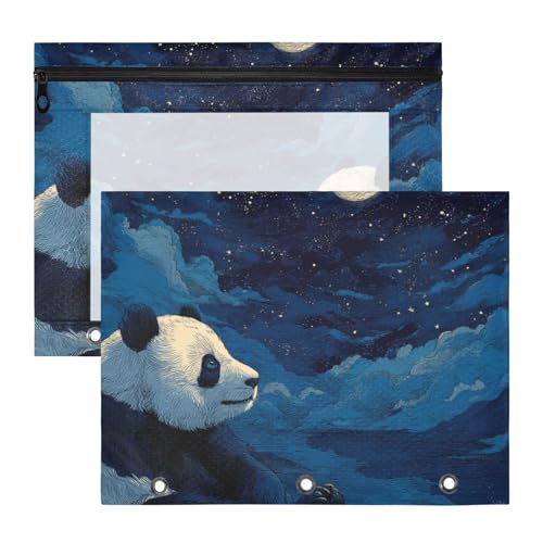 siphylline Federmäppchen mit transparentem Fenster, 3 Ringe, Tasche für A4-Papier, Briefe, 2 Stück, Studenten, Büro, Lue Quiet Panda siphylline Federmäppchen mit transparentem Fenster, 3 Ringe, Tasche für A4-Papier, Briefe, 2 Stück, Studenten, Büro, Lue Quiet Panda von siphylline