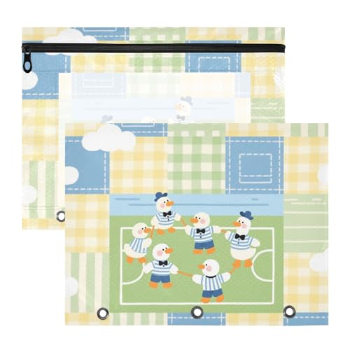 siphylline Federmäppchen mit transparentem Fenster, Stifthalter für A4-Papier, Briefe, 2 Stück, Lehrer, Kunstbedarf, Aufbewahrung, Grün, Gelb, Blau, kariert, Entenspiel siphylline Federmäppchen mit transparentem Fenster, Stifthalter für A4-Papier, Briefe, 2 Stück, Lehrer, Kunstbedarf, Aufbewahrung, Grün, Gelb, Blau, kariert, Entenspiel von siphylline