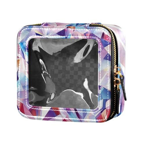 siphylline Geometic Süße, transparente kleine Make-up-Tasche für Geldbörse, Kulturbeutel, Nagellack, Organizer-Tasche für Reisen, Geometic Sweet, 1 size von siphylline