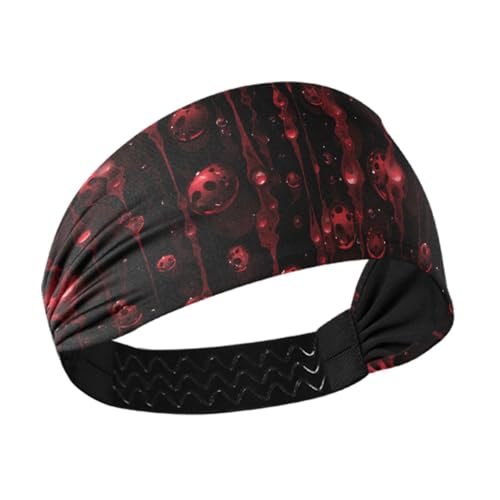 siphylline Gotisches dunkelrotes Baseball-Stirnband, rutschfest, dehnbarer Kopf für Damen, für Workout, Make-up, Fitnessstudio von siphylline