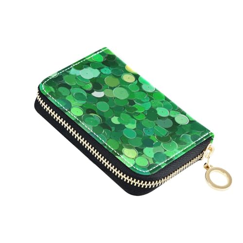 siphylline Grünes Kunstleder-Etui für Damen, Kartenhalter mit Cion-Geldbörse, RFID-blockierend, Kartenhalter mit Reißverschluss von siphylline