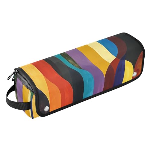 siphylline Haarwerkzeug-Reisetasche für Frauen und hitzebeständige Matte mit Reißverschluss, wasserdicht, tragbar, offen, flach, Reisetasche für Glätteisen, Lockenstab, Haartrockner, kräftige Linien, siphylline Haarwerkzeug-Reisetasche für Frauen und hitzebeständige Matte mit Reißverschluss, wasserdicht, tragbar, offen, flach, Reisetasche für Glätteisen, Lockenstab, Haartrockner, kräftige Linien, von siphylline