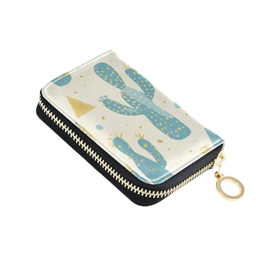 siphylline Herren-Geldbörse aus Kaktusleder mit 9 Kartenfächern, RFID-blockierend, Kreditkartenetui für Damen, mit Reißverschluss von siphylline